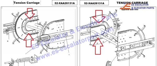 Xizi Otis escalator 52-XAA26131A tension carriage (Left and Right) Xizi Otis escalator 52-XAA26131A tension carriage (Left and Right)