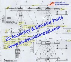 610 Pallet chain 9741EB24 step pitch 406.4mm roller 76mm