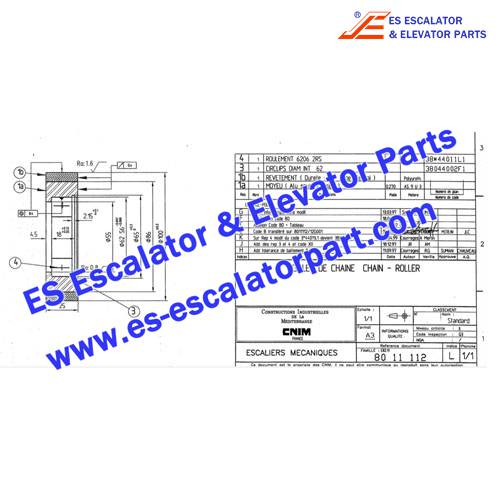 escalator 8011112 Step chain roller