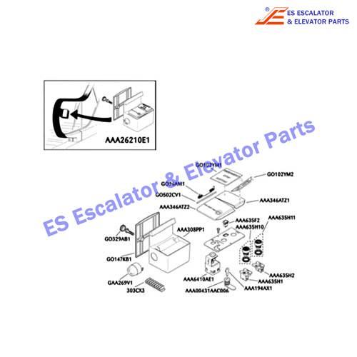 AAA635H10 Keyswitches Head, Operator, Black. For start. Use For OTIS