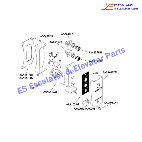 GO147KB1 Escalator Keyswitches Parts Cover, Appearance Use For OTIS