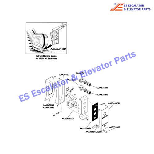 AAA147PD1 Escalator Keyswitches Parts Faceplate, Mounting with Cutout Use For OTIS