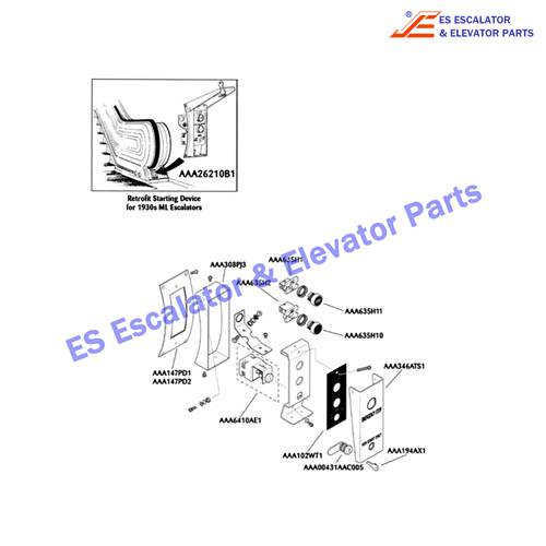 AAA147PD1 Keyswitches Faceplate, Mounting with Cutout Use For OTIS