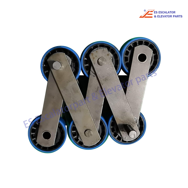 DEE3685363 Escalator Step Chain 3RI-A 2Strings L=4000MM Pin Length 74.5mm P133.33mm Roller OD75mm W23.5mm Use For Kone