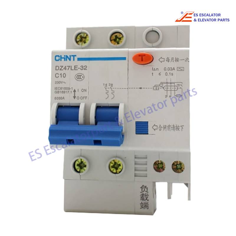 DZ47LE C10 Elevator Leakage Circuit Breaker 230V 6000A Use For Delixi