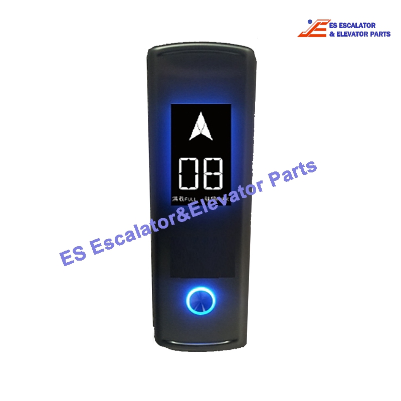 XO LOP1 Elevator LOP  LOP With 43" BND-Display Simplex Hairline Brushed SS Boxand One BR27B Button Blue Illumination Use For Otis