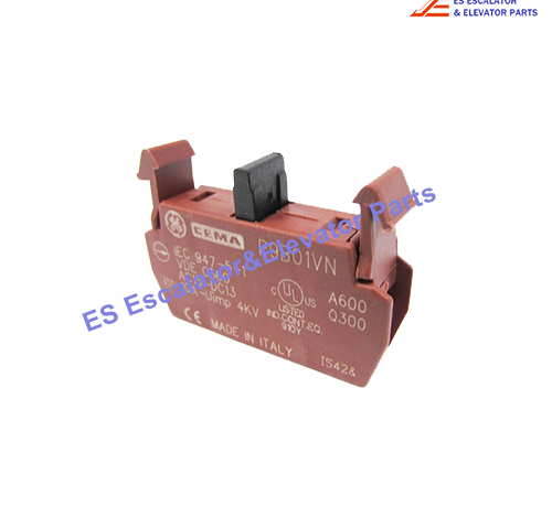 P9B01VN Elevator Contact Block  22 mm 1NC Contact Form 10A 600V AC Contact Rating Use For Other