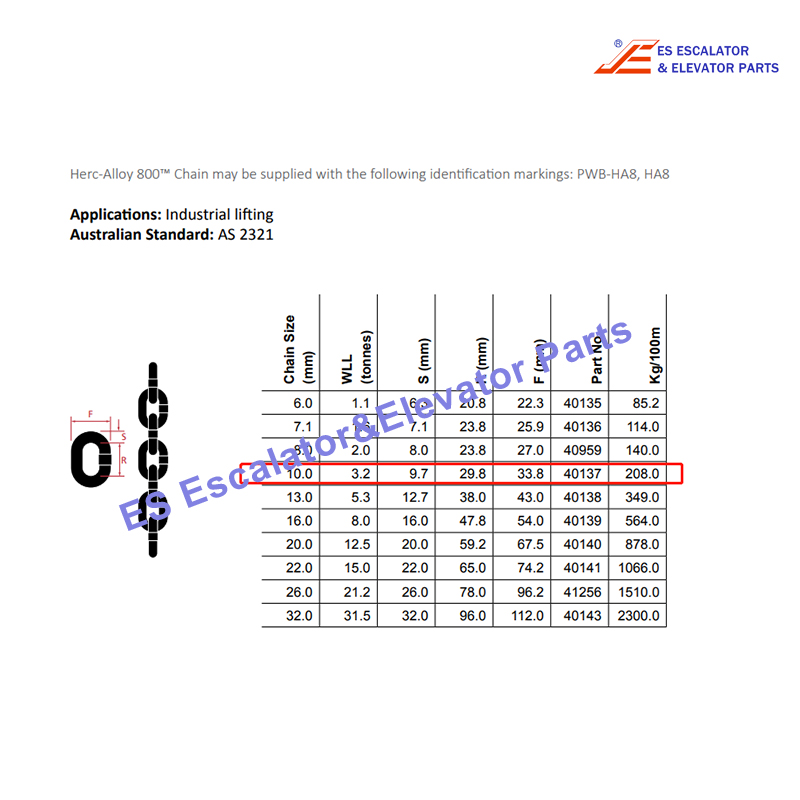 AS2321 Elevator Compensation Chain Size:10cm Use For Other