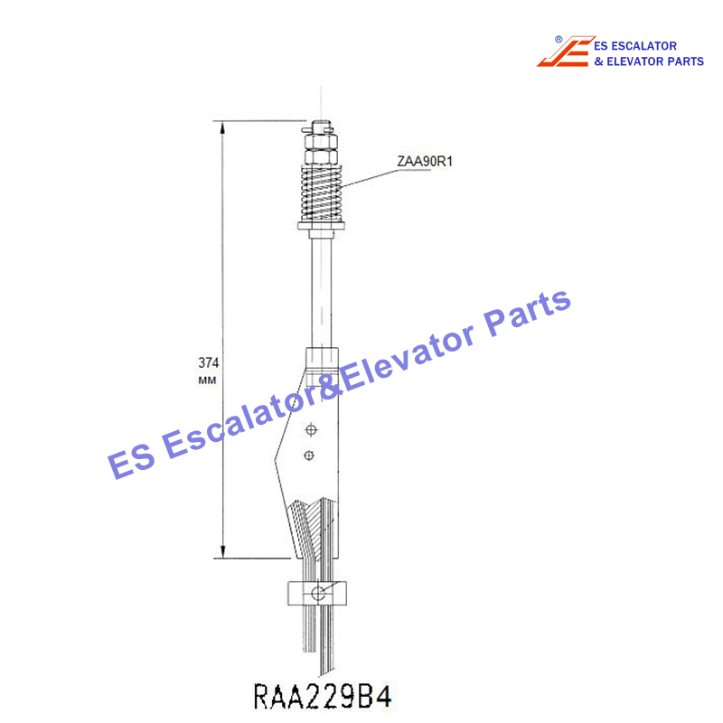 RAA229B4 Elevator Rope Termination  For Slack Rope Device Rope Diam=10 mm L=374mm Use For Otis
