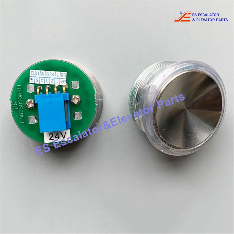 FAA25090A312 Elevator Push Button 4 Pin Green 24VDC  MCS Brushed  Use For Otis