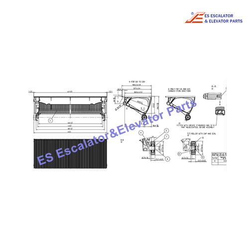 KM51163745G19 Escalator Step  B-996 Natural  ALU WO  Demarcation Use For Kone