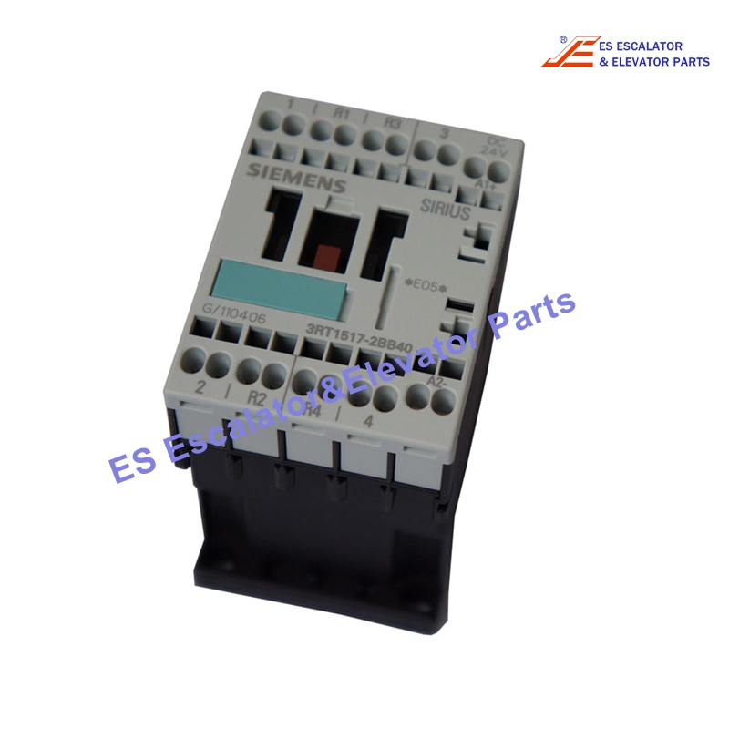 3RT1517-2BB40 Elevator Contractor AC-3 5.5 kW / 400 V AC-1 22 A 24 V DC 4-Pole 2 NO + 2 NC Size S00 Spring-Type Terminal Use For Otis