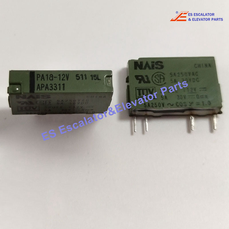 APA3311 Elevator PA Relays Panasonic Power Relays PA1a-12V  power 120mW Max. Switching Voltage 250V AC/30V DC Max. Switching Current 5A AC/5A DC Use For Other