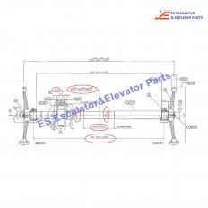 Escalator Parts DSA2000536A Handrail drive shaft