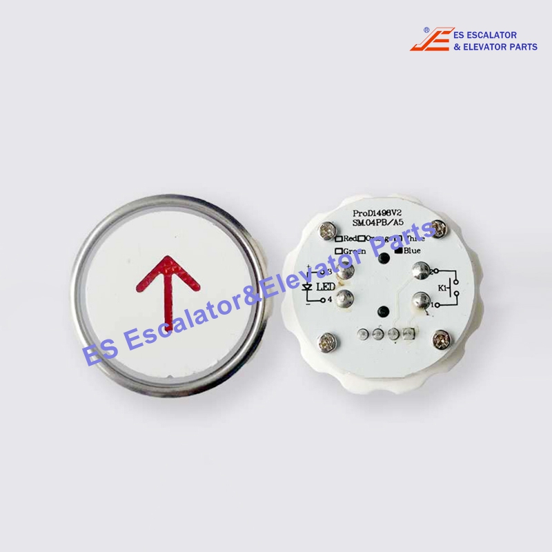 SM.04PB/A5  Elevator Push Button  Stainless Steel Round Button With Braille Hole diameter: 32mm Luminous Color: Blue/Red Use For Fuji