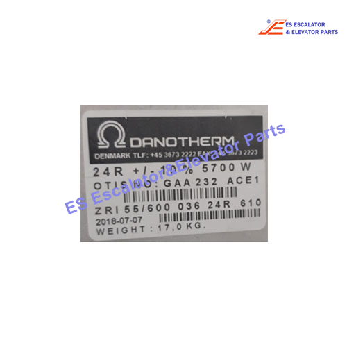 GAA232ACE1 Elevator Resistor Block  5.7KW DBR 5700W 24ohm - ZRI 55/600 24R Danotherm Use For Otis
