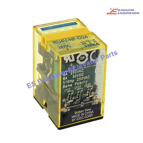 RU24-D24 Elevator Relay  Contact Current: 6A Contact Voltage VAC: 240VAC Contact Voltage VDC: 30VDC   Use For Other