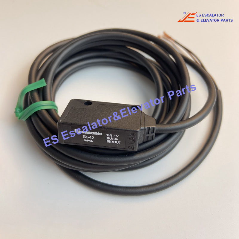 EX-42 Elevator Sensor  Convergent Reflective Photoelectric Sensor - 5-38 mm Sensing Range - Infrared LED - NPN - 2m Cable Use For Panasonic