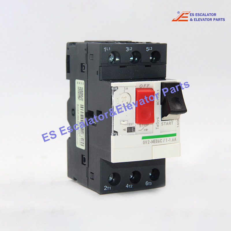 GV2ME06C Elevator Motor Protection Circuit Breaker TeSys GV2 3P 1-1.6 A Thermal Magnetic Screw Clamp Terminals Use For Schneider