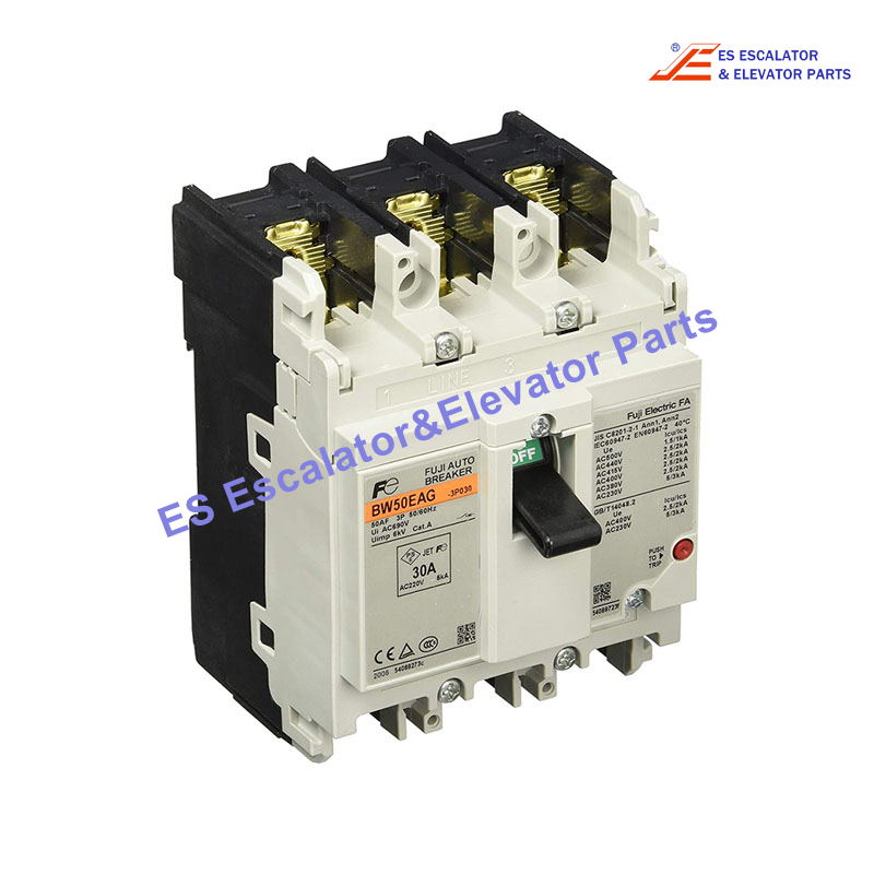 BW50EAG-3P020 Elevator Circuit Breaker  3 Pole Rated current:20A Breaking Capacity:2.5kA 690VAC/250VDC Use For Fuji 