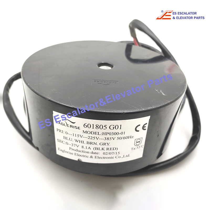 601805G01 Elevator Transformer  HP0300-01 PRI:0-115-225V BU-WH-BN 50/60HZ SEC:37V 8.1A BK-BD Use For Other