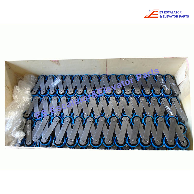 XAA332CJ11 Escalator Step Chain  Reinforced Complete Without Axles For 12 Steps 36 Links Left+36 Links Right+12pcs PIN Main d=15mm Slave d=12.7mm Roller 76x22mm With Roller Bearing 6203-2RS In Axles And Bushings In Others  Bearings Pin-roller 6204 / 2 Slave-rollers Bushings Outer 30x5/Inner 35x5 Plates 90KN Use For Otis