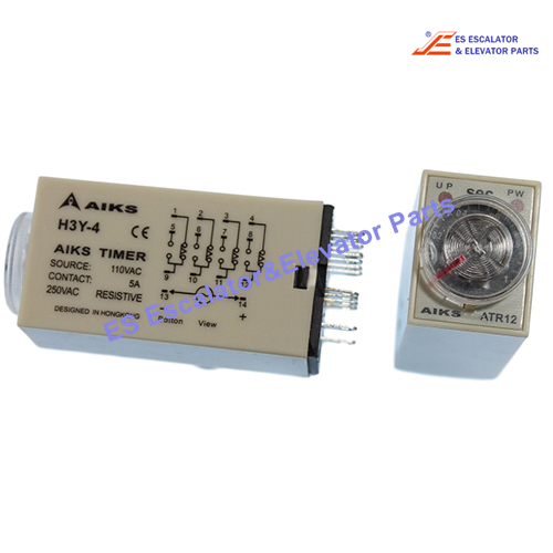 H3Y-4 Escalator Time Relay 24 VDC 220VAC 50/60HZ 3A  250VAC Resistive Use For Omron