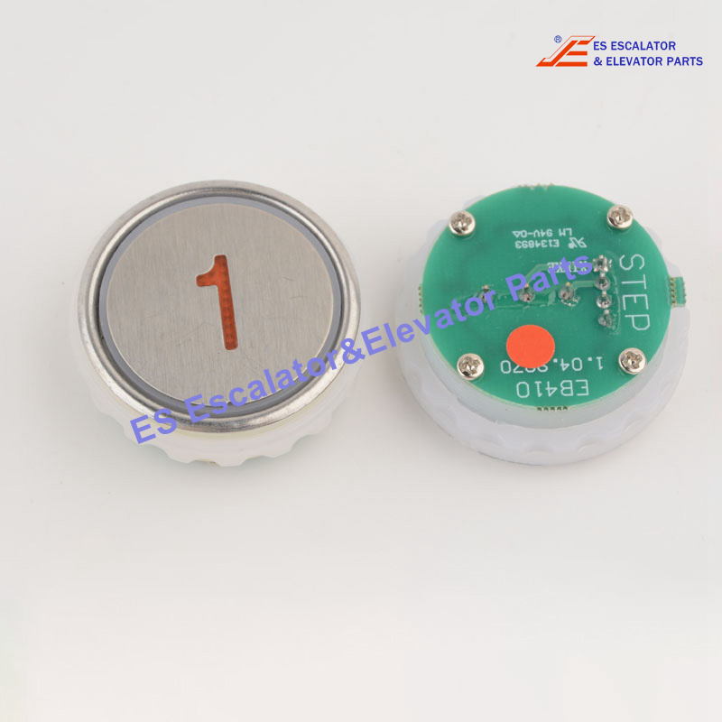 "EB410D1 Elevator Push Button Round Without Braille Size: (34x32)x18 mm Red Lighting Use For STEP"