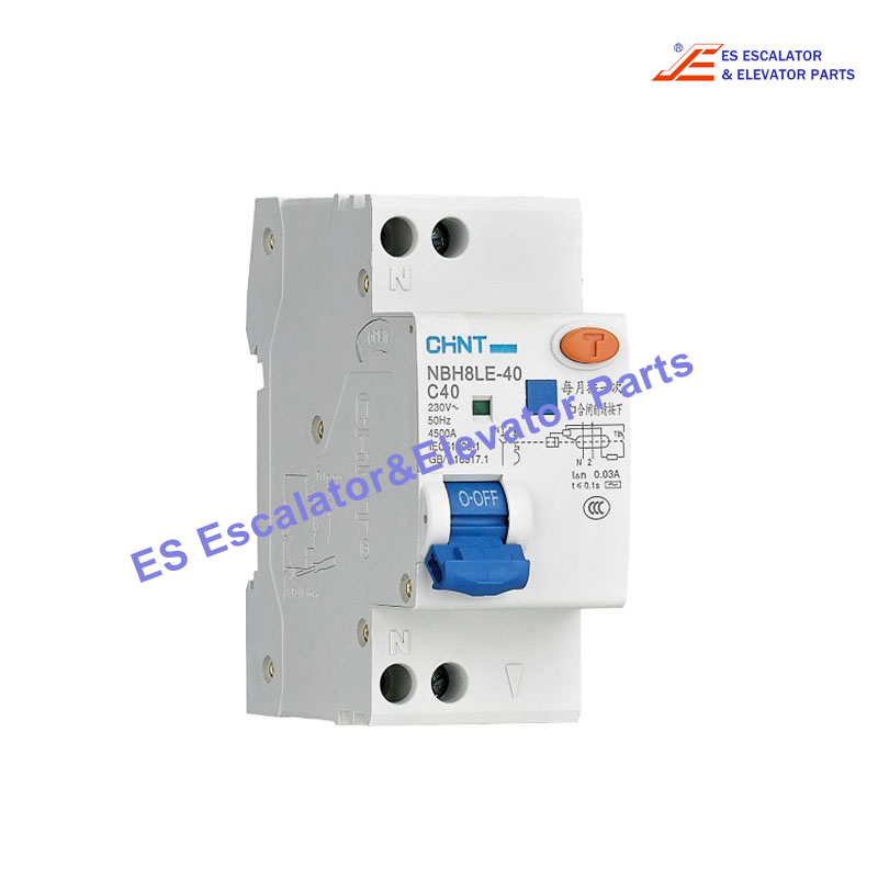 NBH8LE-40 Elevator Breaker Leakage Protection Switch  Number of poles : 1P + N Rated current: 10A 16A 20A 25A 32A 40A Rated voltage: 230V Use For CHINT