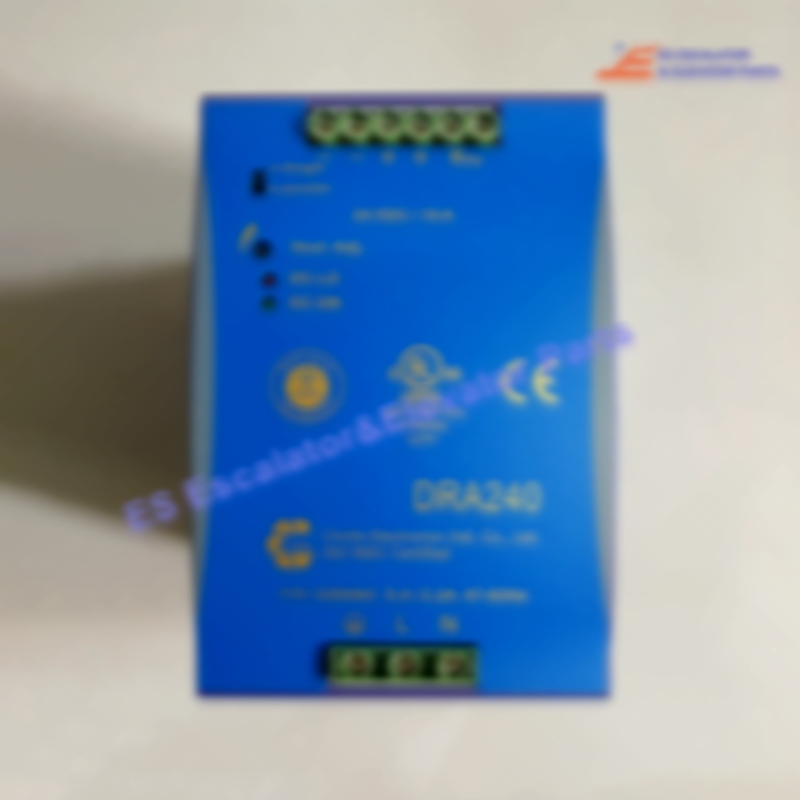 DRA240 Elevator Power Supply 90 - 264V AC Input 24V DC Output 10A 240W
