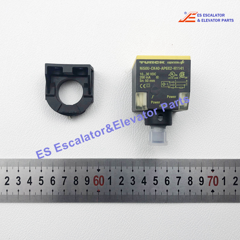 Ni50U-CK40-AP6X2-H1141 Escalator Inductive Sensor Rated Switching Distance: 50 mm Special Features: Uprox+, Factor 1  Electrical connection: Connector, M12 × 1 Output function: NO contact, PNP Use For Thyssenkrupp