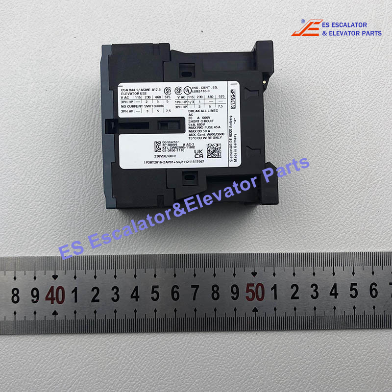 3RT2016-2AP01 Elevator SIEMENS Power contactor  AC-3 9A 4KW 230 V AC 50/60 Hz Use For Otis