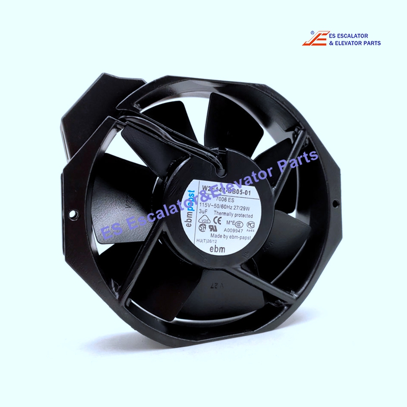 W2E142-BB05-01 Elevator AC Axial Fan 150x172x38mm 115VAC 230CFM 24W 57dBA 3300RPM Ball Bearing Use For Other