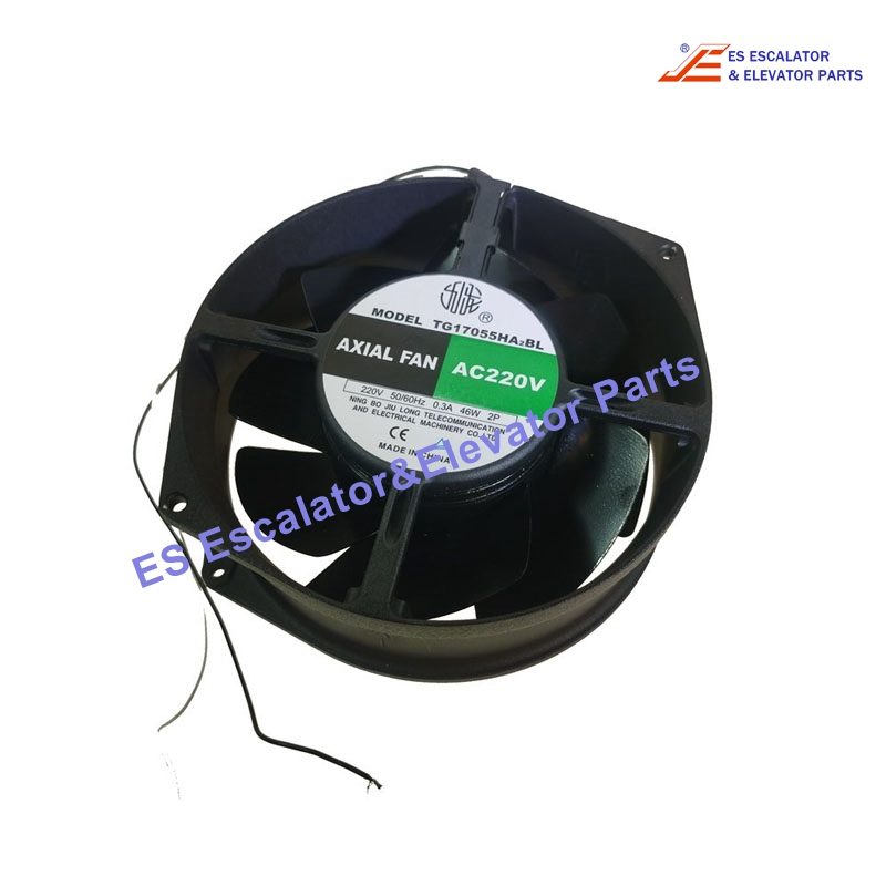 TG17055HA2BL Elevator Fan AC 220V 0.3A 46W 50/60HZ 3100RPM Double Ball Bearing 17255 17CM 172x150x55mm 2 Wires Silent Cooling Use For Other
