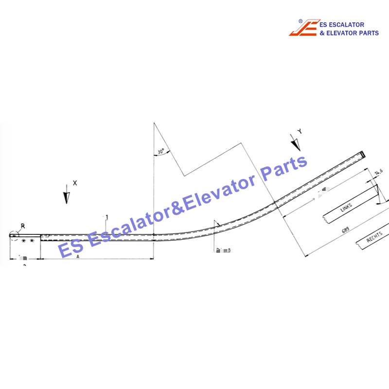 GB483AAB7 Escalator Step Roller Return Track U/L LHS for Upper Landing Use For Otis