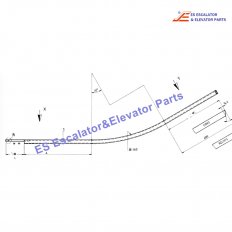 Escalator GB483YP9 Step wheel return guide