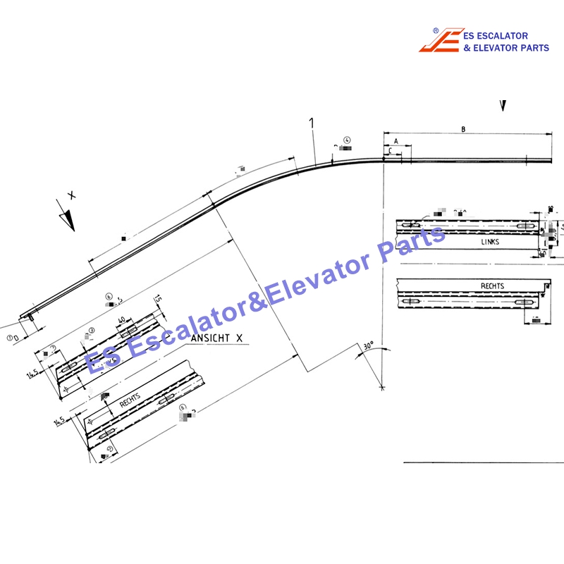 XAA402TP1 Escalator Guide Use For OTIS