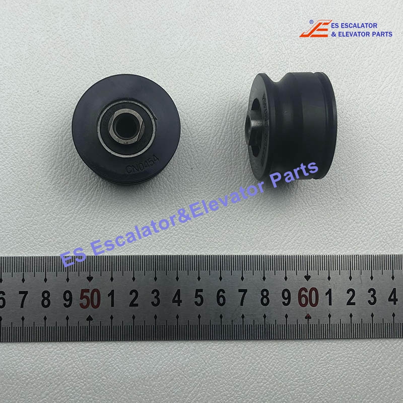 KM50316578V001 Elevator Roller D = 45 mm h = 26 mm With Groove For Rope Use For Kone