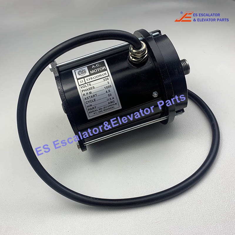 FBA24350AM1 Elevator Door AC Motor Motor For HSDS/D2200 Operator 2PCO/2PSO Angled Connector 220V 200W RPM=1000 MN=3.4 Use For Otis
