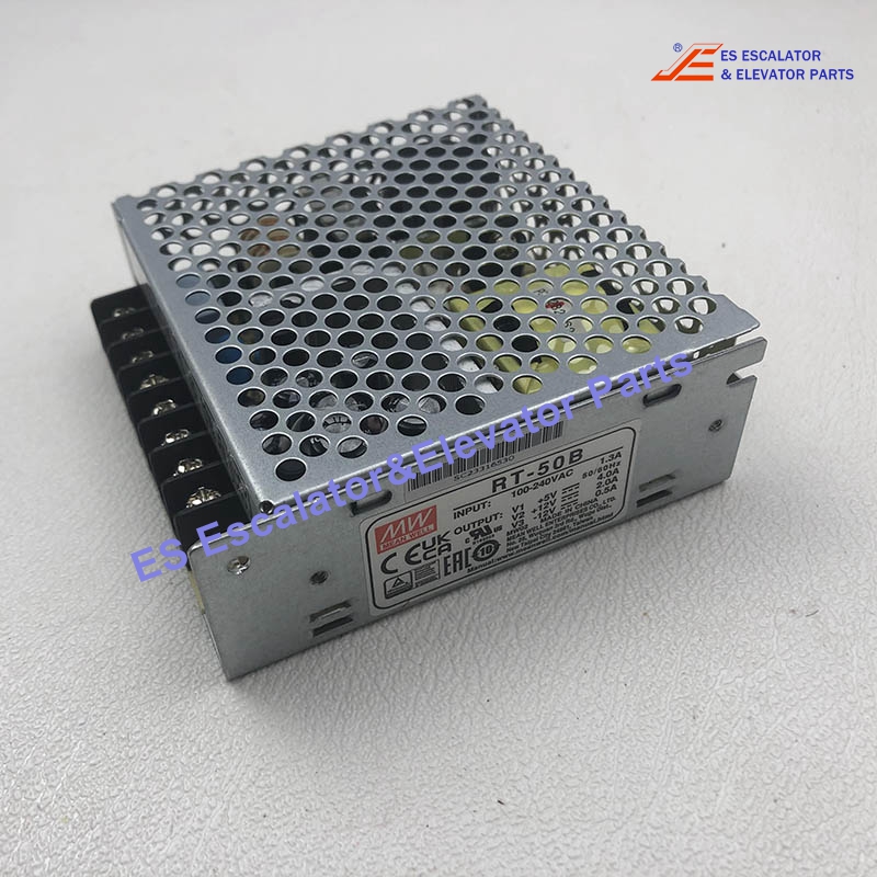 RT-50B Elevator Switching Power Supply Input:100-240VAC 1.3A Output +5VDC At 4A +12VDC At 2A -12VDC At 0.5A Use For Mean Well