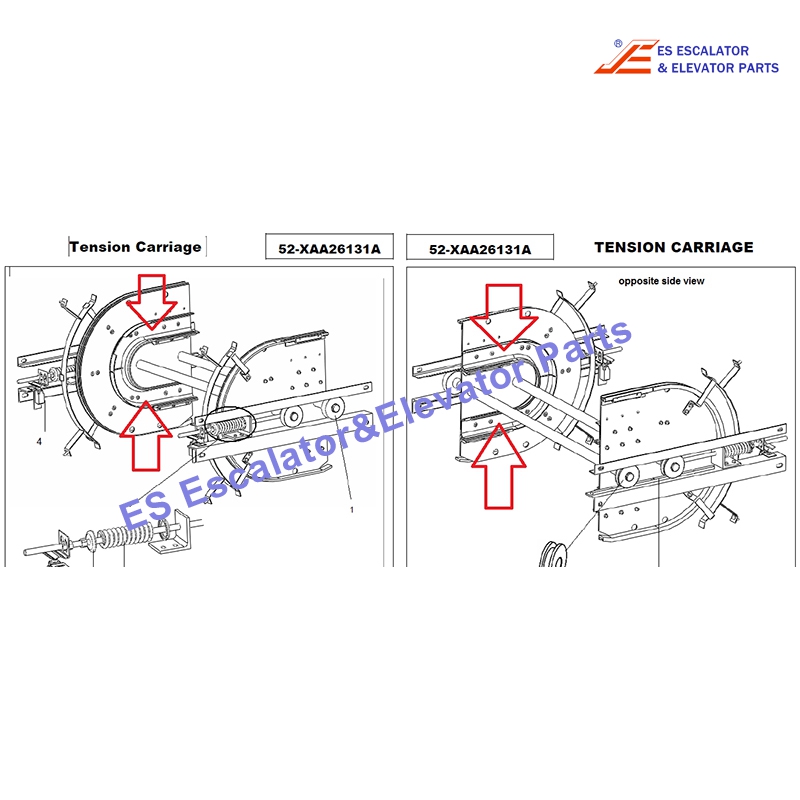 XAA26131A Escalator Tension Carriage (Left and Right) Use For XIZI OTIS