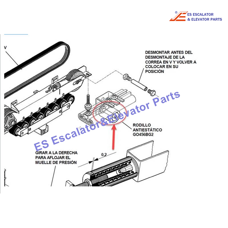 GAA456DG2-W Escalator Handrail Roller Use For Otis