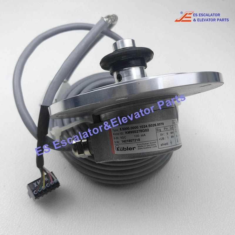 KM950278G01 Elevator Motor Encoder MX D37.3 L2=7000mm Speed:6000rpm Pulse:1024ppr Shaft Diameter:30mm Use For Kone