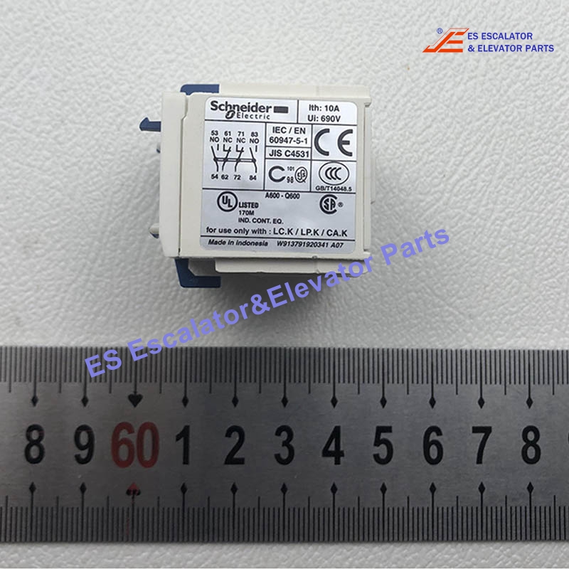 LA1KN22 Elevator Auxiliary Contact Block Ith:10A Ui:690V Use For Schneider