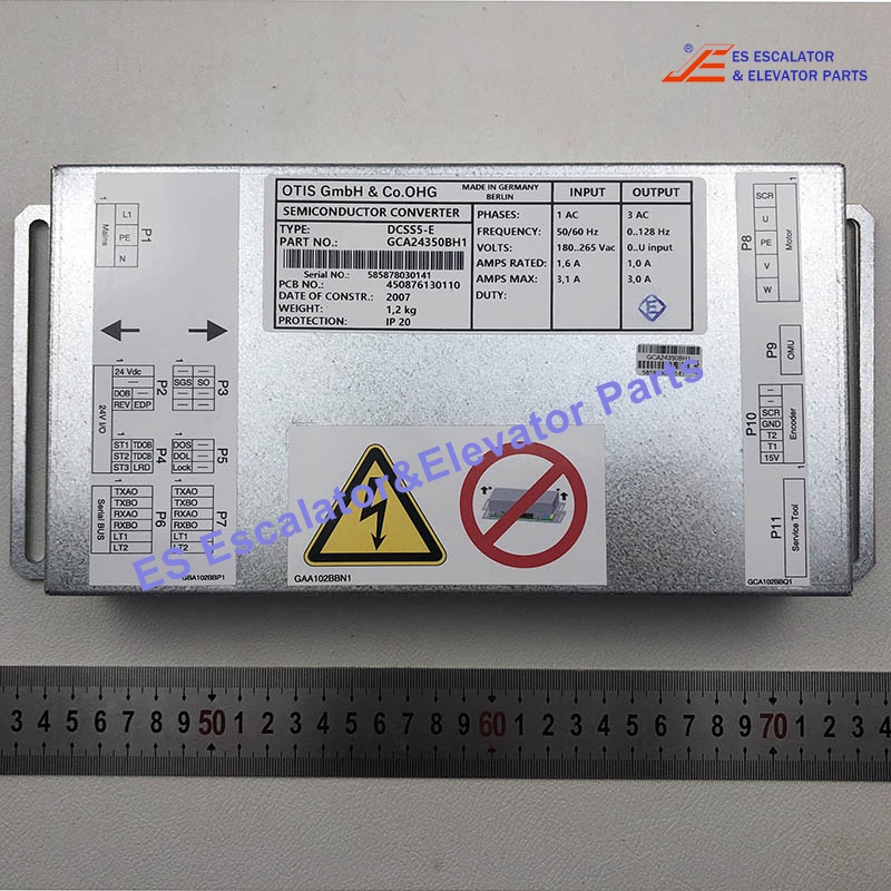GBA24350BH1 Elevator DCSS5-E Door Controller Input:1 AC 50/60HZ 180-265VAC 1.6A 3.1A Output:3AC 0-128HZ 1.0A 3.0A Use For Otis