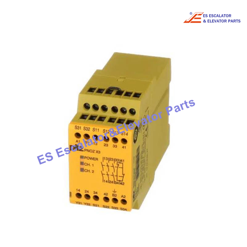 774318 Elevator Safety Relay PNOZ X3; 230VAC; U Power: 24VDC; Contacts: NC + NO x3; IN: 2; OUT: 5 Use For Other