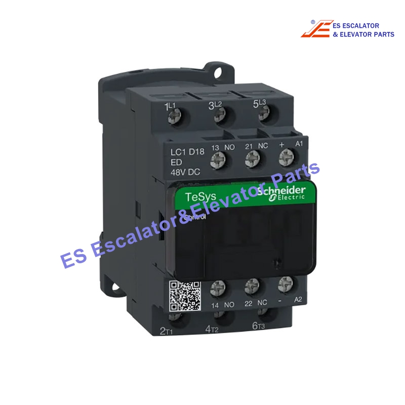 LC1D18ED Elevator Auxiliary Contact 3P(3 NO) AC-3/AC-3e <= 440V 18A - 48 VDC Coil Use For Schneider