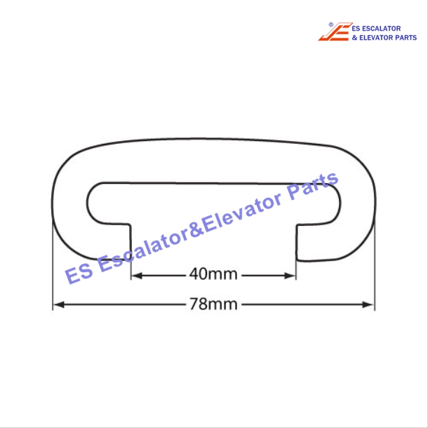 7840FWNX Escalator TufFlex Handrail ID: 40.0mm OD: 78.0mm Colour: Black Use For ThyssenKrupp