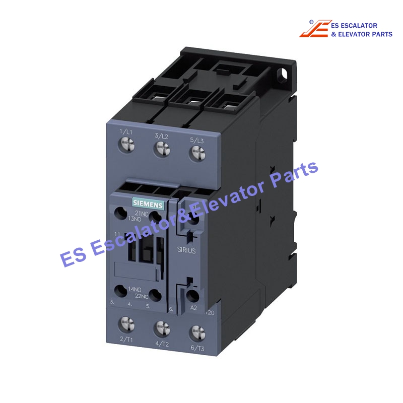3RT2036-1AR60 Elevator Power Contactor AC-3 51A 22KW/ 400V 1NO+1NC 400VAC 50HZ 400-440V 60HZ 3-Pole Size S2 Screw Terminal Use For Siemens