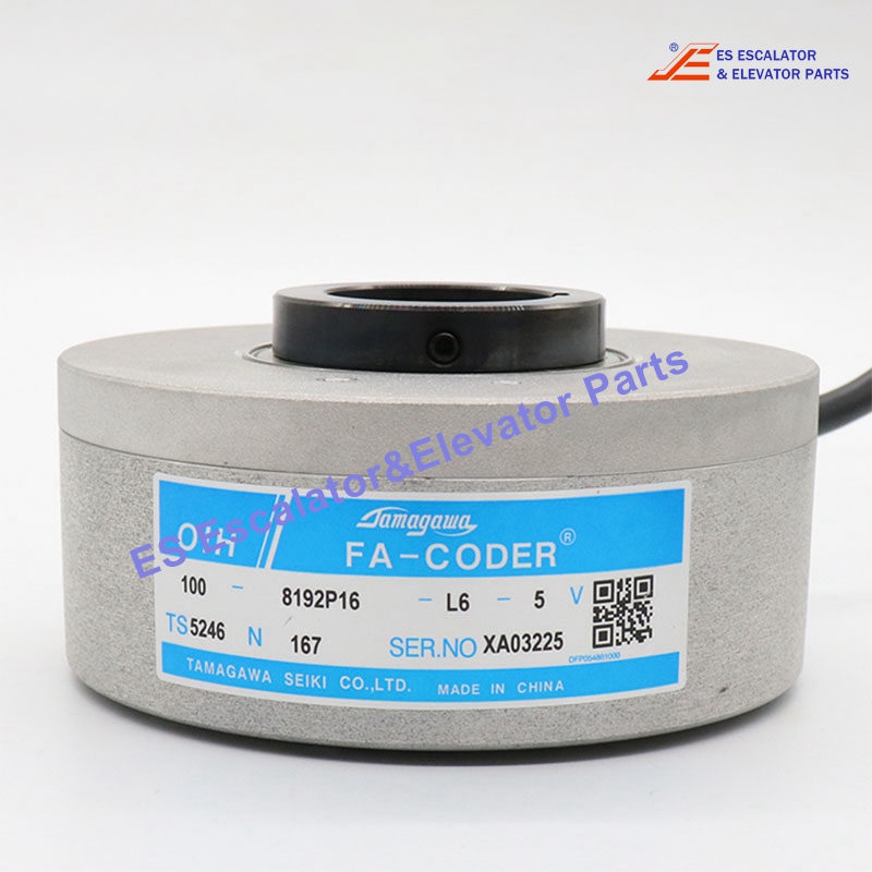 TS5246N167(OIH100-8192P16-L6-5V) Elevator Rotary Encoder Outer diameter: 100mm Inner Hole: 30mm Keyway: 4mm Fixed By Shrapnel Pulse 8192 Voltage: DC5V Use For Tamagawa